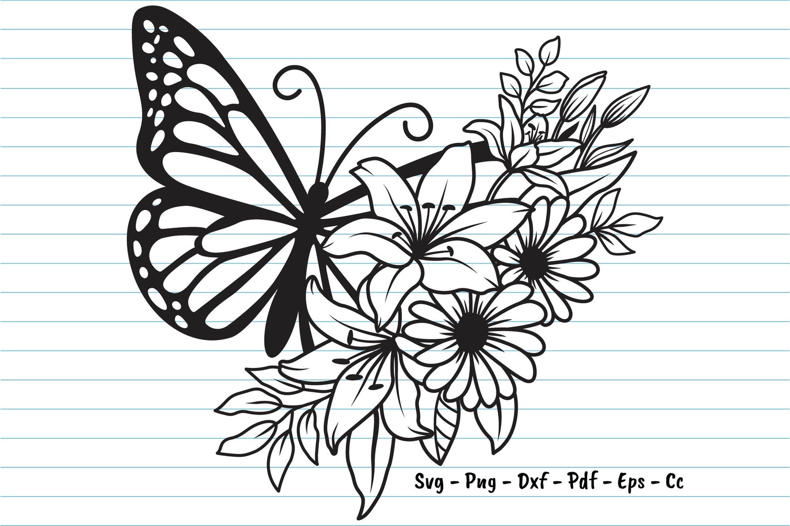 Flower Butterfly Svg, Butterfly Svg Files, Butterfly Flower Svg
