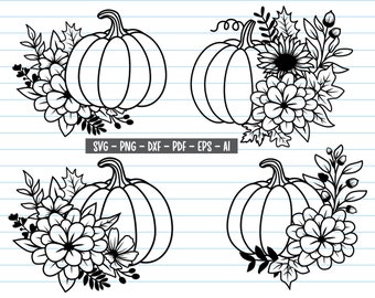 Bloem pompoen SVG, herfst SVG, herfst pompoen SVG, sappige pompoen, pompoen herfst SVG, bloemen pompoen SVG, Thanksgiving, herfst.
