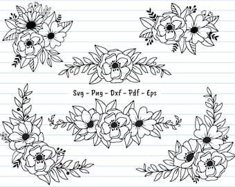 Blumen-Svg-Dateien, Blumen-Svg-Bundle, Blumen-Svg-Schnittdateien, Blumenecke, Bordüre, Bundle, Hochzeit, Aufzucht, Aufhänger, Aufhänger, Aufnäher, Aufhänger, Aufhänger, Aufhänger