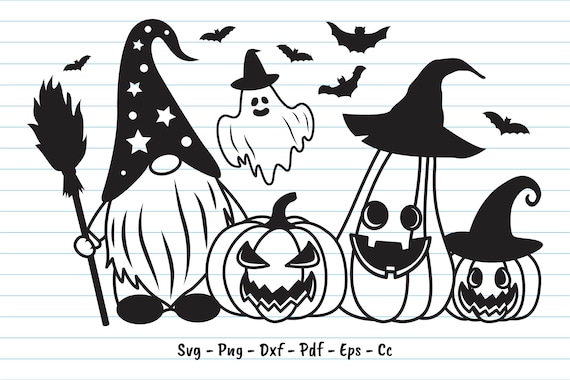 Halloween Sng, Halloween Gnome Svg, Halloween Pumpkin Svg, Gnome Svg, Pumpkin Svg, Ghost Svg, Clipart, Halloween Svg Files For Cricut.