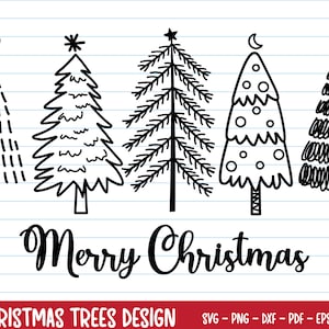 Merry Christmas Svg, Christmas Tree Svg, Christmas Svg, Christmas Svg For Shirt, Christmas Trees Doodle, Christmas Tree Png, Svg For Cricut.