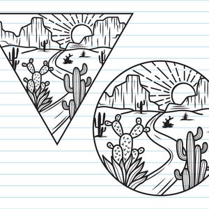 Archivos SVG de cactus, SVG de suculentas, SVG de escena de cactus, SVG de escena de montaña, SVG de escena de desierto, cactus, archivos de corte de cactus. Clipart de cactus, SVG, PNG.