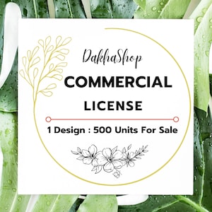 Kommerzielle Nutzungslizenz 1 Design 500 Einheiten, Digitaler Download Pdf, Jpg.