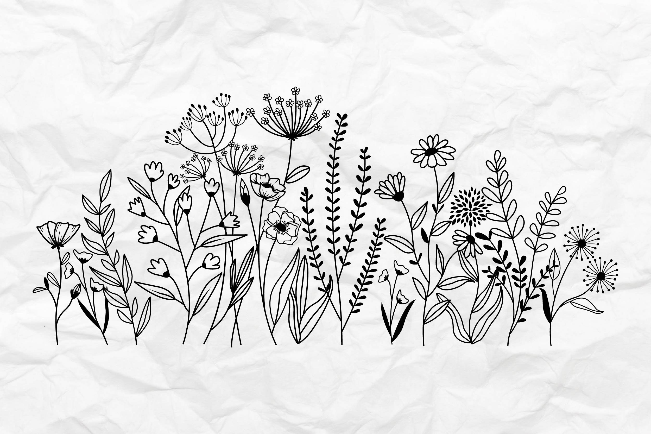 Flower Svg Wild Flower Svg Flower Decoration Svg Floral | Etsy