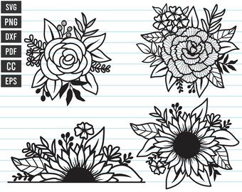 Flower svg Files, Flower Svg Bundle, Flower Border Svg, Sunflower Svg, Carnation Flower, Flowers, Flower Split, Flower Svg Files For Cricut.