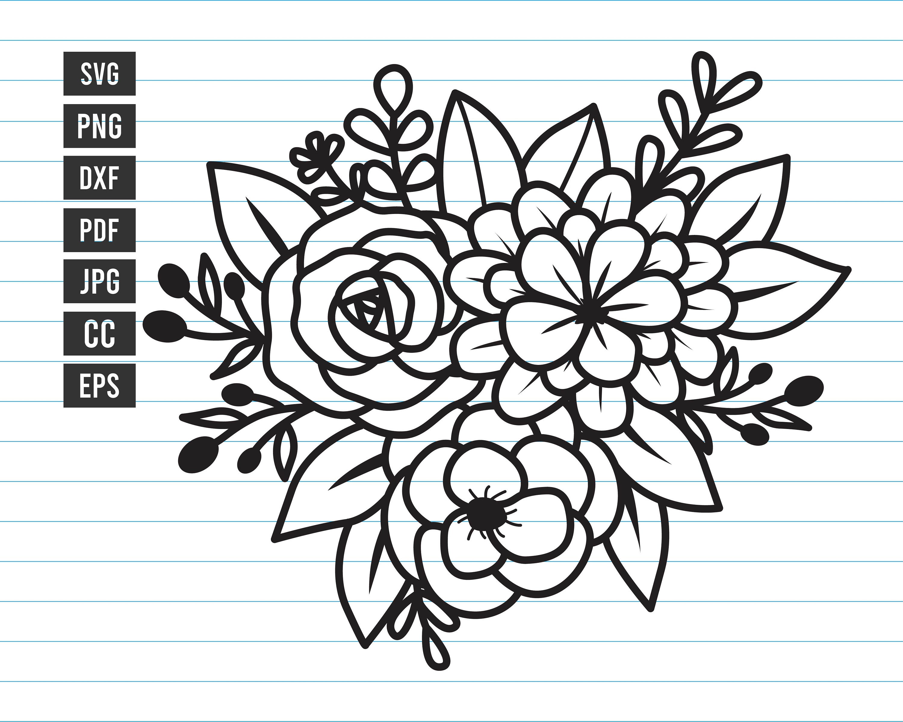 Flower Bouquet Svg Flower Svg Flower Svg Cut Files Wedding | Etsy