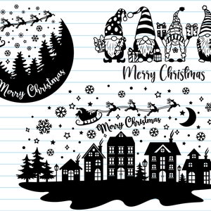 Christmas Scene Svg, Christmas Village Svg, Christmas Gnome Svg, Merry Christmas Svg, Kids Christmas Svg, Christmas Shirt Svg, Svg Files.