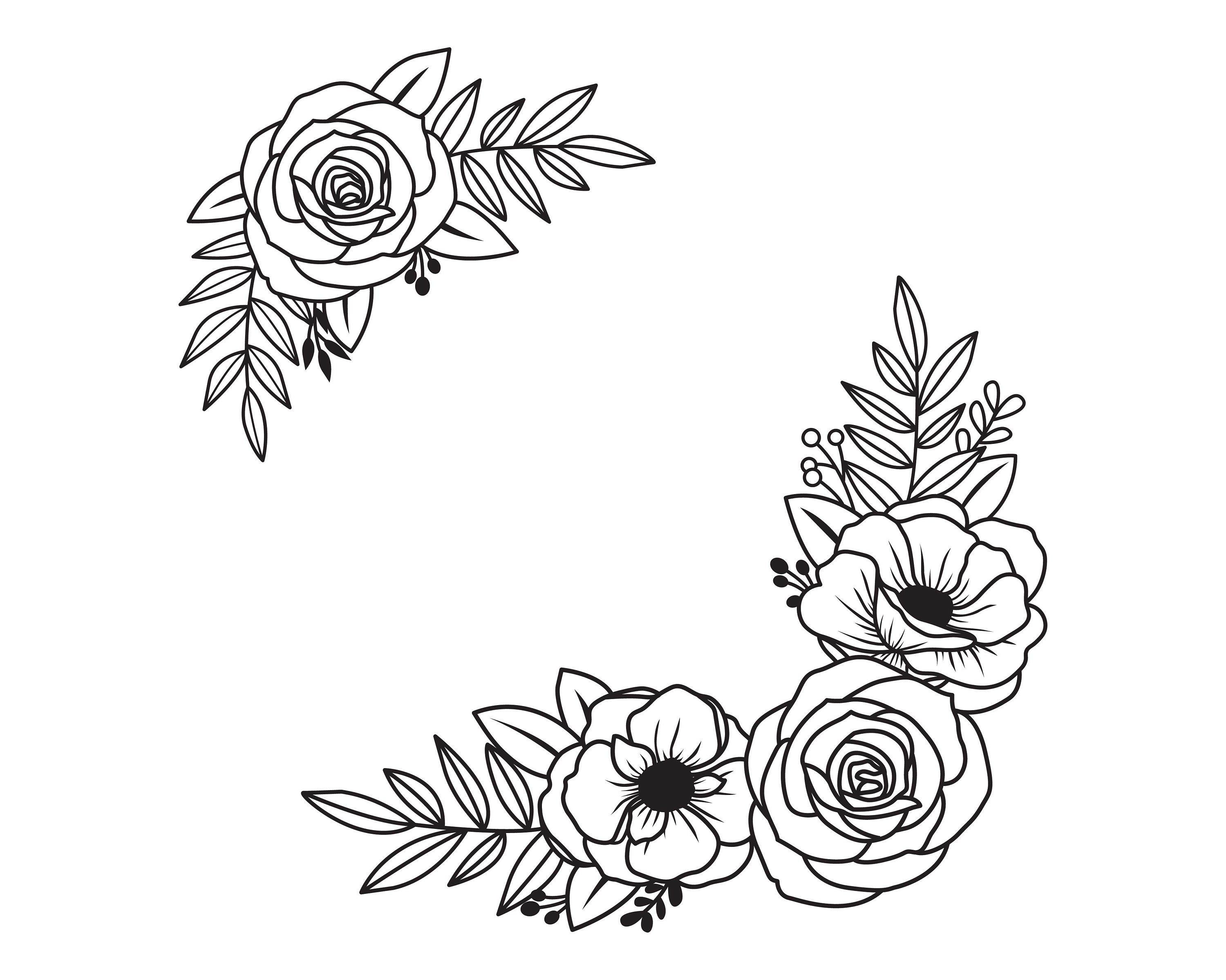 Flower Svg Flower Border Svg Flower Corner Svg Flower - Etsy UK