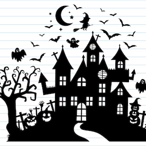 Halloween svg, Halloween Spukhaus svg, Halloween Clipart, Halloween svg für Shirts, Halloween svg schneidedateien, svg dateien für Cricut.