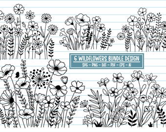 Wildflower SVG Bundle: Meadow Flower Shirt Designs (Digital Files)
