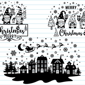 Christmas Svg Bundle, Christmas Scene Svg, Christmas Village Svg, Christmas Gnome Svg, Merry Christmas Svg, Christmas Shirt Svg, Png, Dxf.