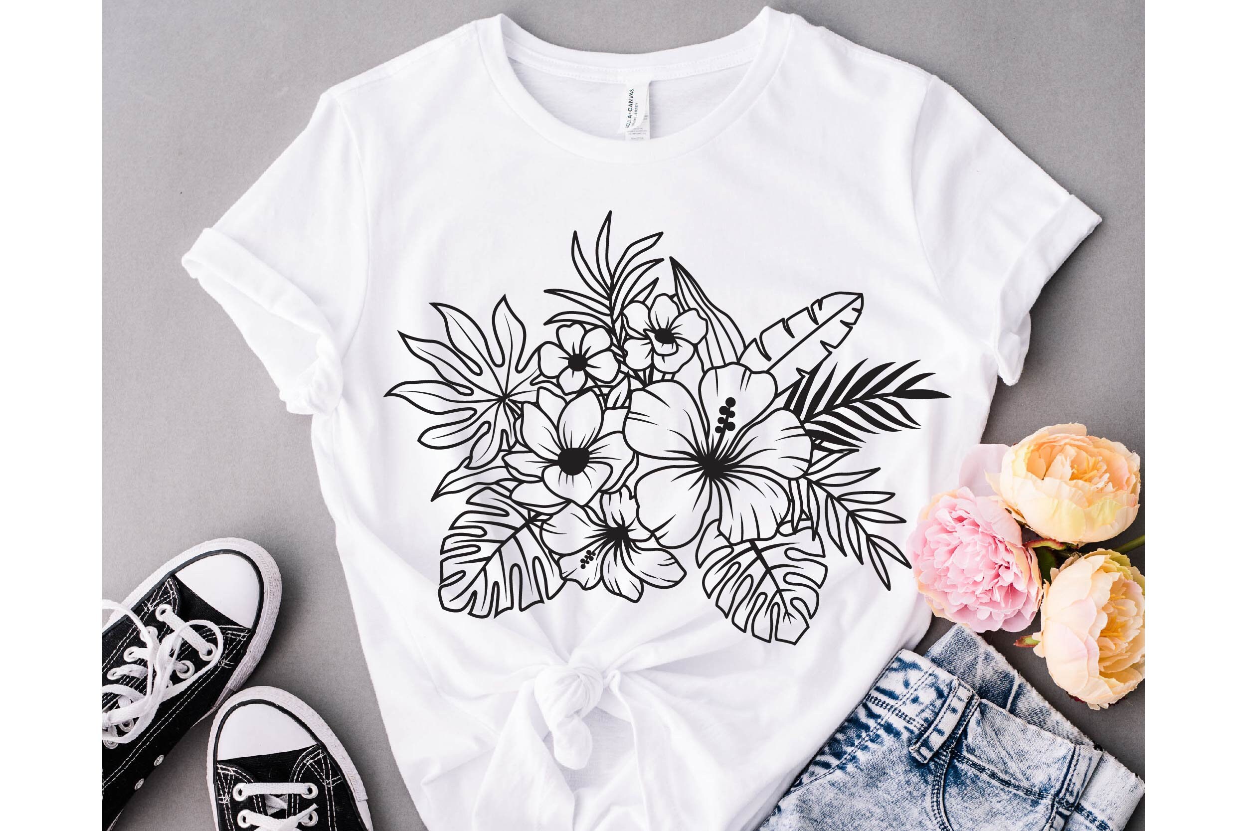 Tropical Flower Svg Hibiscus Svg Bundle Flower Svg Tropical | Etsy