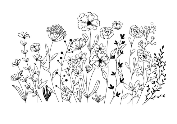 Wildflower Svg, Flower Svg Files, Floral Svg, Wildflower Svg Files