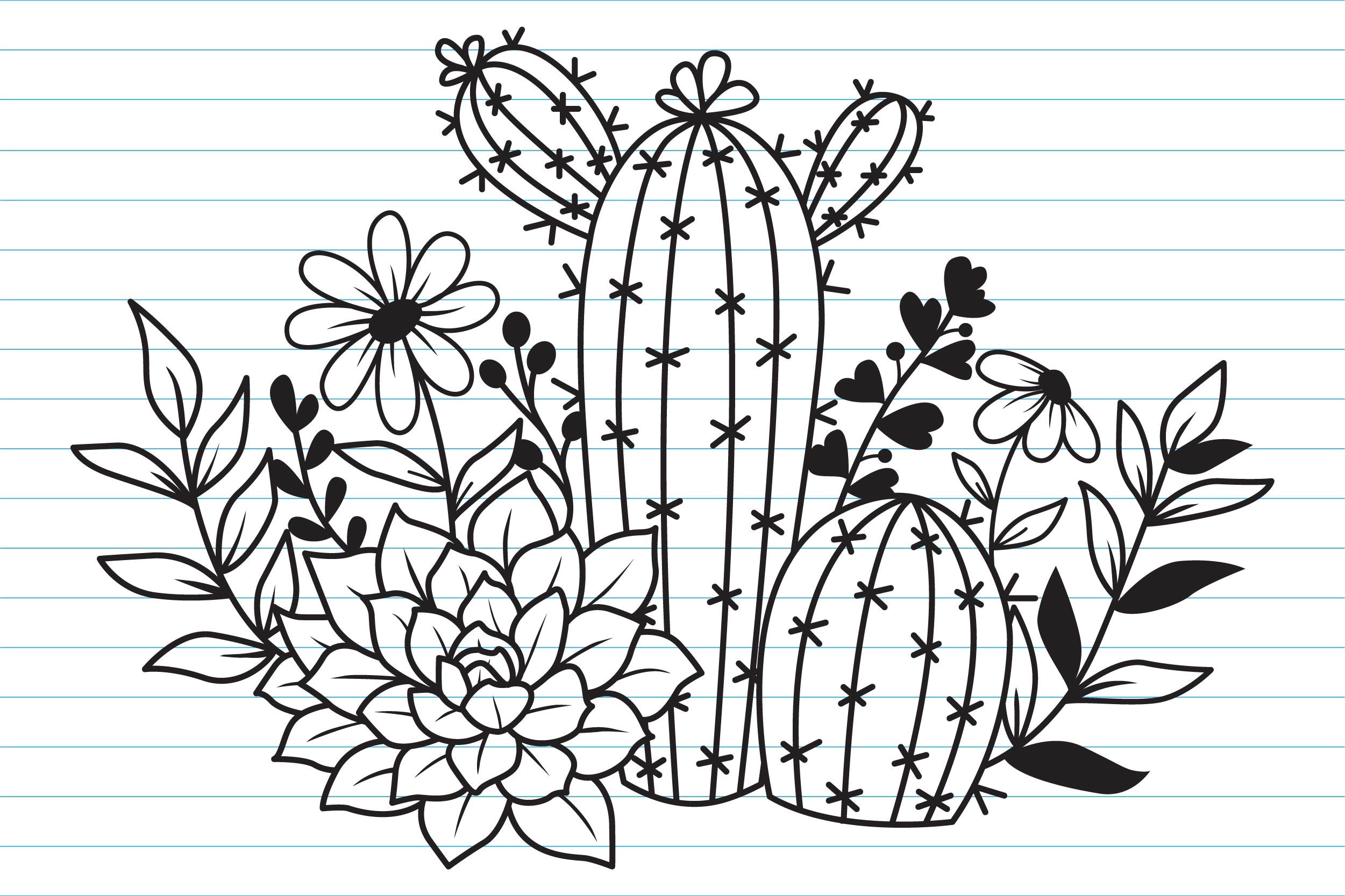 Cactus Svg Cactus Flower Svg Succulent Svg Cactus Flower Etsy