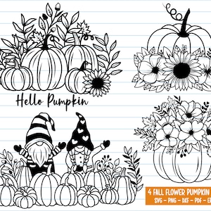 Fall Svg Bundle, Flower Pumpkin Svg, Fall Pumpkin Svg, Gnome Fall Svg, Pumpkin Wildflower Svg, Fall Shirt Svg, Autumn Svg, Thanksgiving Svg.