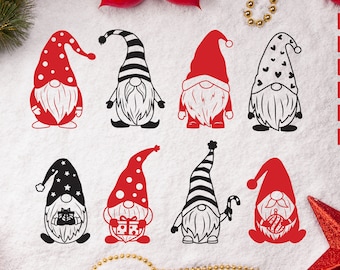 8 Christmas Gnome Svg Bundle, Christmas Gnome Svg Bundle, Christmas Svg, Gnome Clipart, Gnome Png, Svg Files For Cricut.