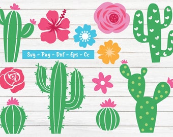 Cactus Svg, Flower Svg, Cactus Svg Bundle, Succulent Svg, Cactus Clipart, Cactus Png, Plants Svg, Svg Files For Cricut And Silhouette.