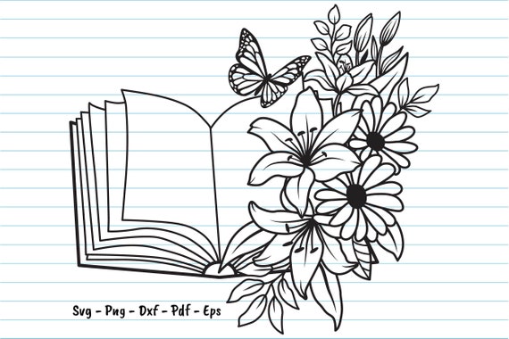 Book With Flowers Svg, Flower Book Svg, Floral Book Shirt Svg, Flowers, Teacher Svg, Reading Teacher Svg, Book Svg, Svg Files For Cricut.
