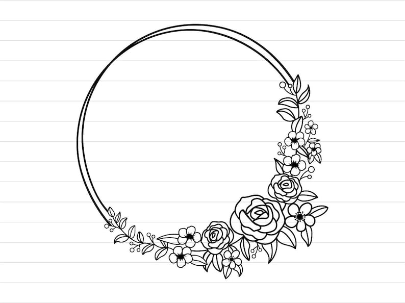 Download Dxf Png Floral Frames Svg Floral Wedding Template Svg Cricut Silhouette Cut Files Svg Floral Wreath Hand Drawn Svg Eps Floral Svg Clip Art Art Collectibles Vadel Com