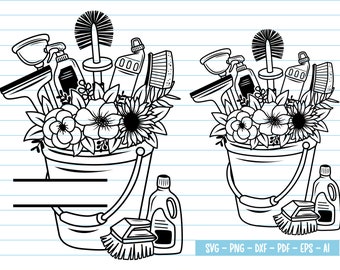 Pulizia dei fiori in formato SVG, Strumento di pulizia in formato SVG, Attrezzi per la pulizia dei fiori in formato SVG, Divisione per la pulizia dei fiori in formato SVG, Regalo per la mamma addetta alle pulizie in formato SVG, Servizio di pulizia in formato SVG.