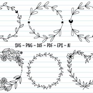 Blumen-Herz-Svg, Blumenrahmen-Svg, Kranz-Svg-Bundle, Herzblumenrahmen, Liebe, Valentinsgruß-Svg, Blumen-Svg-Datei für Cricut, SVG, Png, Dxf.