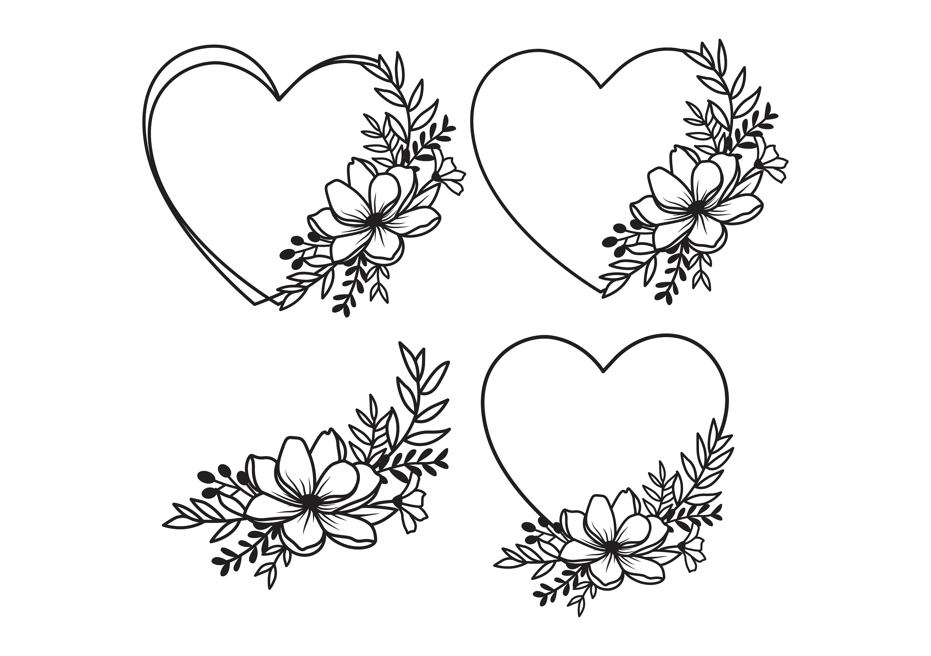 Blume Herz Svg Blume Svg Blume Herz Bundle Svg Blumenstrauß | Etsy