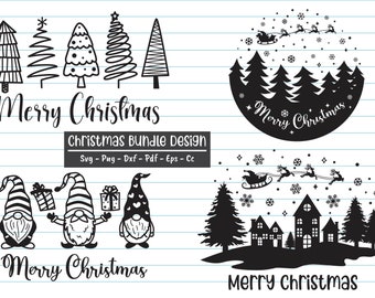 Christmas Svg Bundle, Christmas Svg,Christmas Scene Svg, Merry Christmas Svg, Gnome Christmas Svg, Christmas Santa Svg, Christmas Tree Svg.