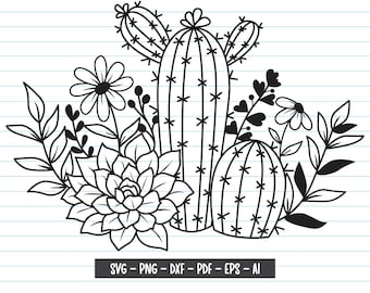 Cactus Svg, Cactus Flower Svg, Succulent Svg, Cactus Flower, Cactus Svg Cut files, Cactus Clipart, Cactus Svg Files For Cricut, Svg, Png.