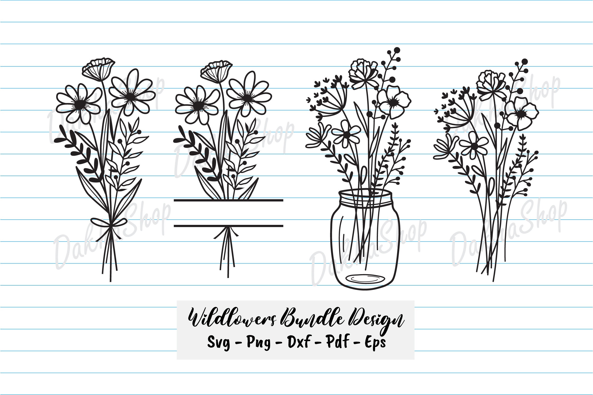 Flower Svg Files, Flower Svg Bundle, Flower Bouquet Svg, Flower