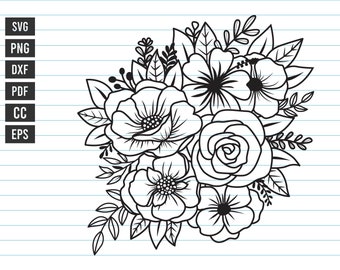 Flor svg, ramo de flores svg, decoración de flores, boda de flores, ramo de flores png, imágenes prediseñadas de flores svg, archivos de corte de flores svg.