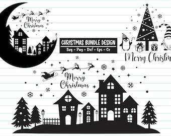 Christmas Svg Bundle, Christmas Svg,Christmas Scene Svg, Merry Christmas Svg,Kids Christmas Svg, Christmas Santa Svg, Christmas Scene Png.
