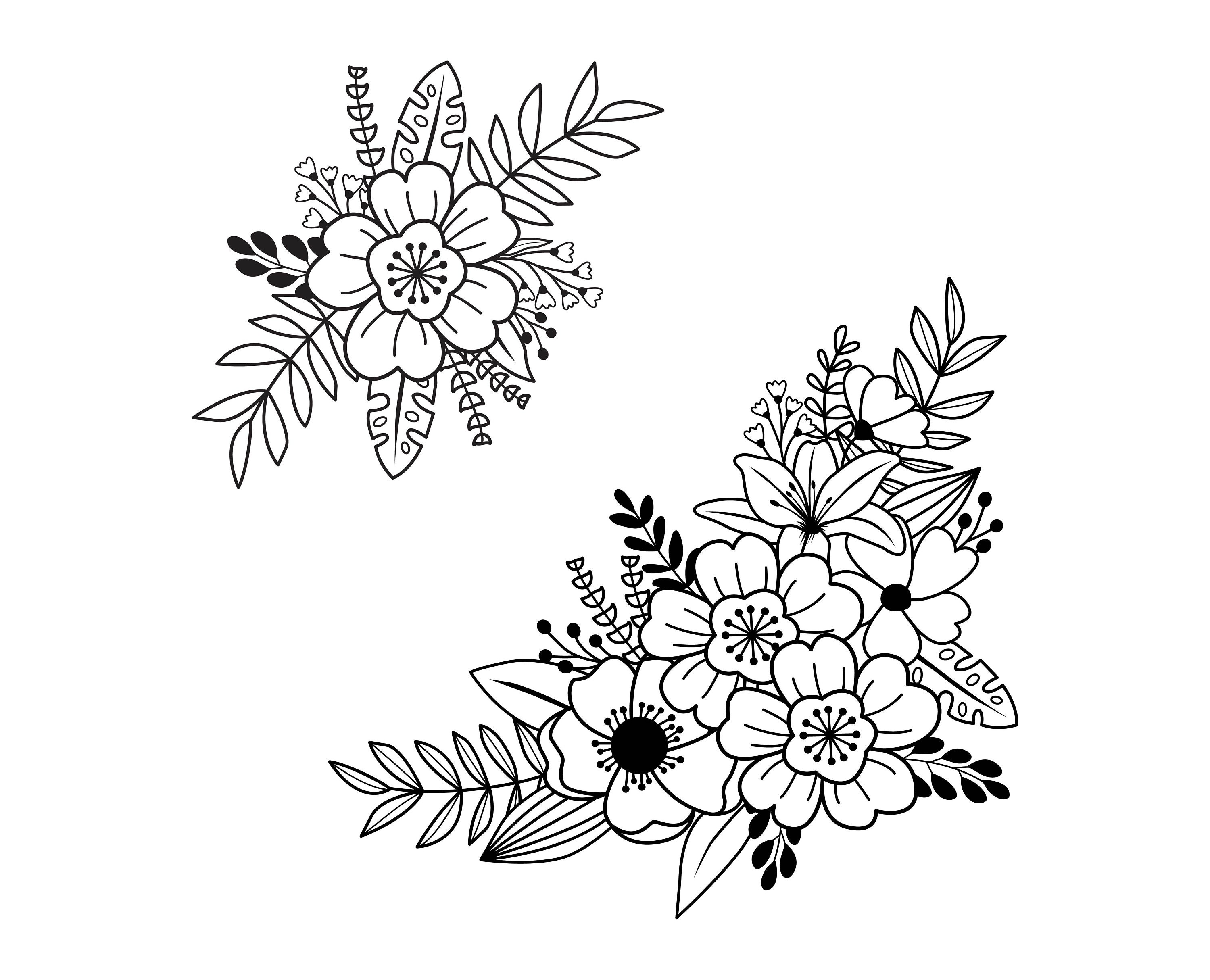 Flower Svg, Flower Bouquet Svg, Floral Decoration Svg, Flower