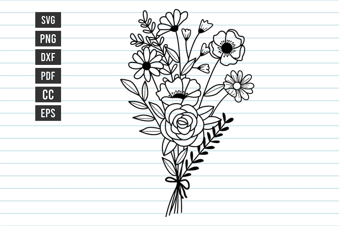 Flower Bouquet Svg, Flower Svg, Svg, Flower Wedding Svg, Flower Svg Cut