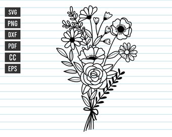 Buquê de flores Svg, Flor Svg, Svg, Flor Casamento Svg, Arquivos de corte de flores Svg, Buquê de flores Png, Arquivo Svg de flores para Cricut, Svg, Png.