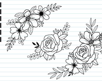 Flower Svg, Flower Bouquet svg, Floral Svg File, Flower Cut File, Flower Bundle Svg, Floral Svg, Flower Svg Files For Cricut, Png, Dxf, Eps.