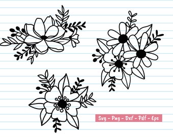 Floral SVG Bundle: Flower Clipart, Cut Files (Digital Download)