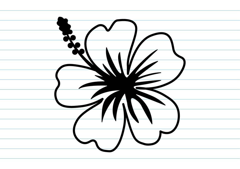 Hibiskus-Svg, Hibiskus-ClipArt, Blumen-Svg, Tropische Blume-Svg, Hibiskus-Blumen-Svg, Hibiskus-Svg-Papierschnitt-Vorlage, svg, Png, Dxf, Eps. Bild 4