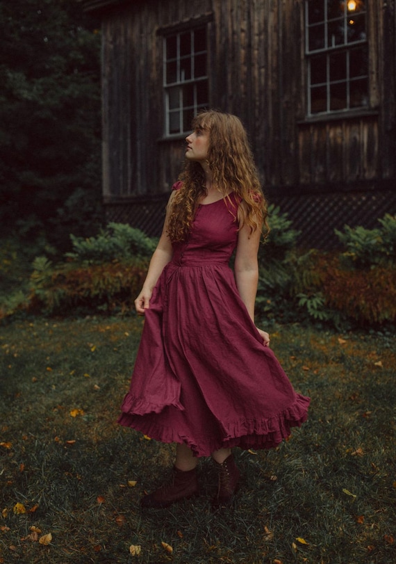 red petticoat dress Washed Petticoat Dress - Red/Orange