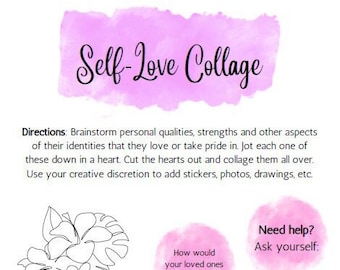 Self-Love Collage Counseling Worksheet