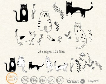 Download Cat Doodle Art Etsy