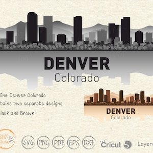 Denver svg, Denver Colorado Skyline svg, Colorado svg, City skyline Denver clipart svg, Town Scrapbook Sticker file for Cricut Silhouette