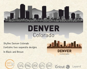 Denver Colorado Skyline SVG Clipart: Scrapbook Sticker (Digital Download)