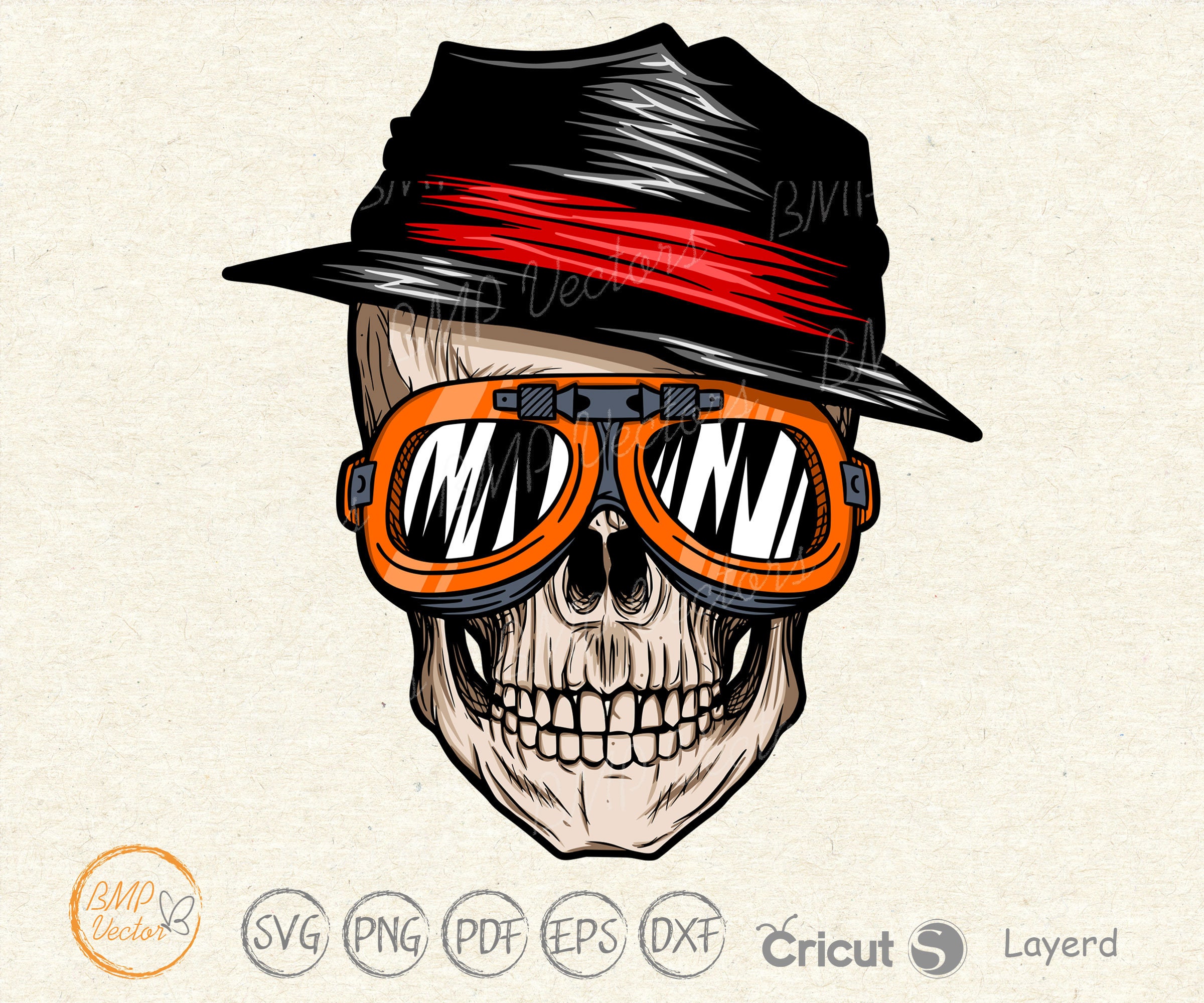 Gentleman Skull in fedora hat svg Skull Clipart Skeleton - Etsy España