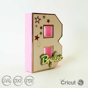 3D Alphabet Letters A-Z 0-9 Die cut template SVG,3D letters for Cricut, Silhouette Cameo, Laser cutting machine image 4