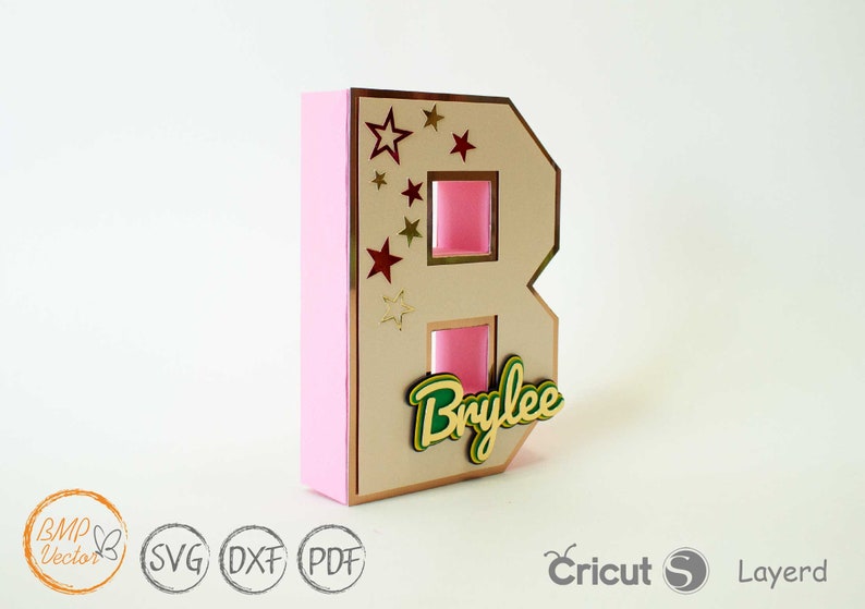 3D Alphabet Letters A-Z 0-9 Die cut template SVG,3D letters for Cricut, Silhouette Cameo, Laser cutting machine image 4