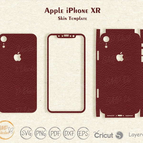 iPhone XR skin svg cover cut template vector, Apple iPhone skin cut file, Phone skins, Silhouette, Vector, Vinyl File, Cricut, template