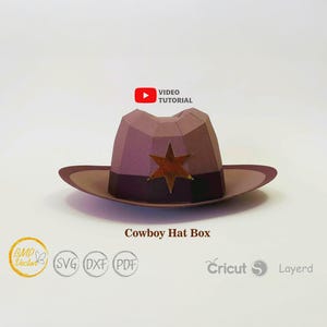 Cowboy Hat Box SVG Template: Die Cut Gift Box (Digital Download)