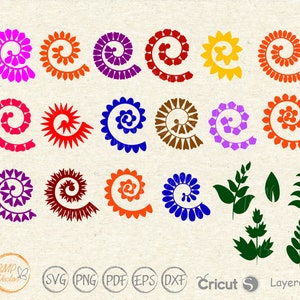 Rolled flower svg, 3d flower svg, Paper flower svg cut file for Cricut Silhouette, Paper flower template svg, Wedding svg, Flower svg