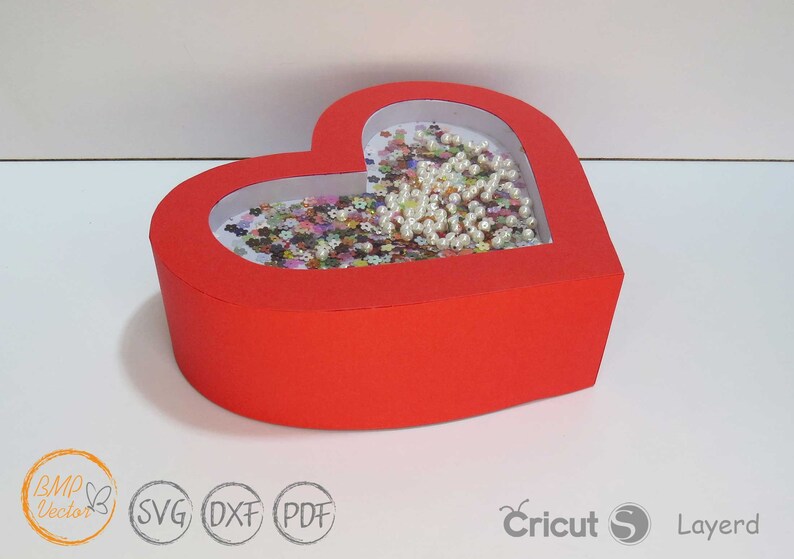 Heart Box Template Gift Box With Lids Valentine Heart Box Etsy