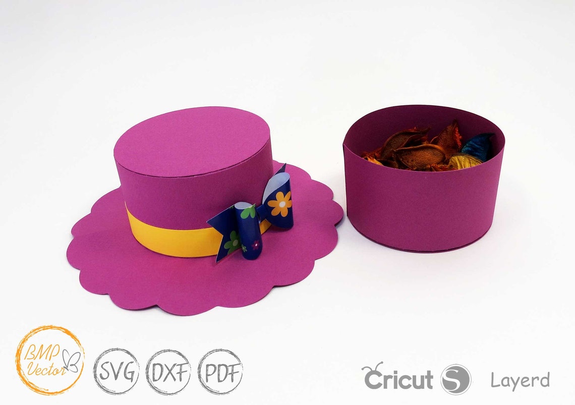 Hat Box SVG 3D Hat Gift Box Women Hat Box SVG File for Etsy Canada